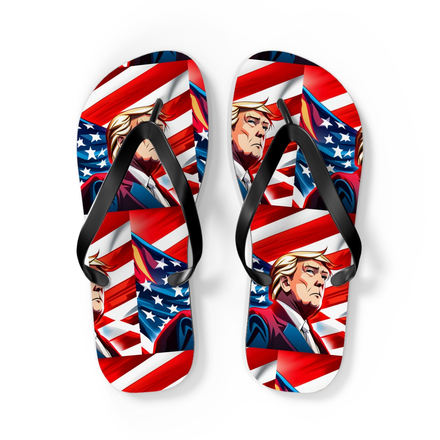 Trump On Flag Men's Flip Flops