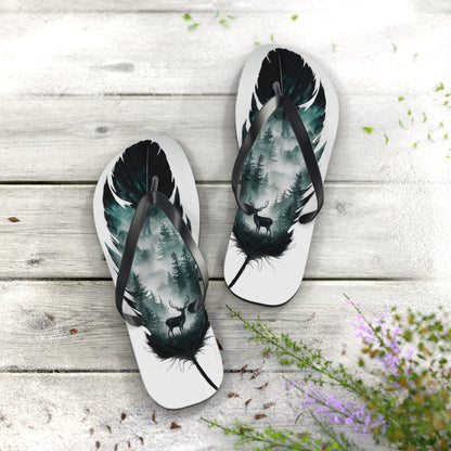 Feather With Essence of Nature Flip Flops