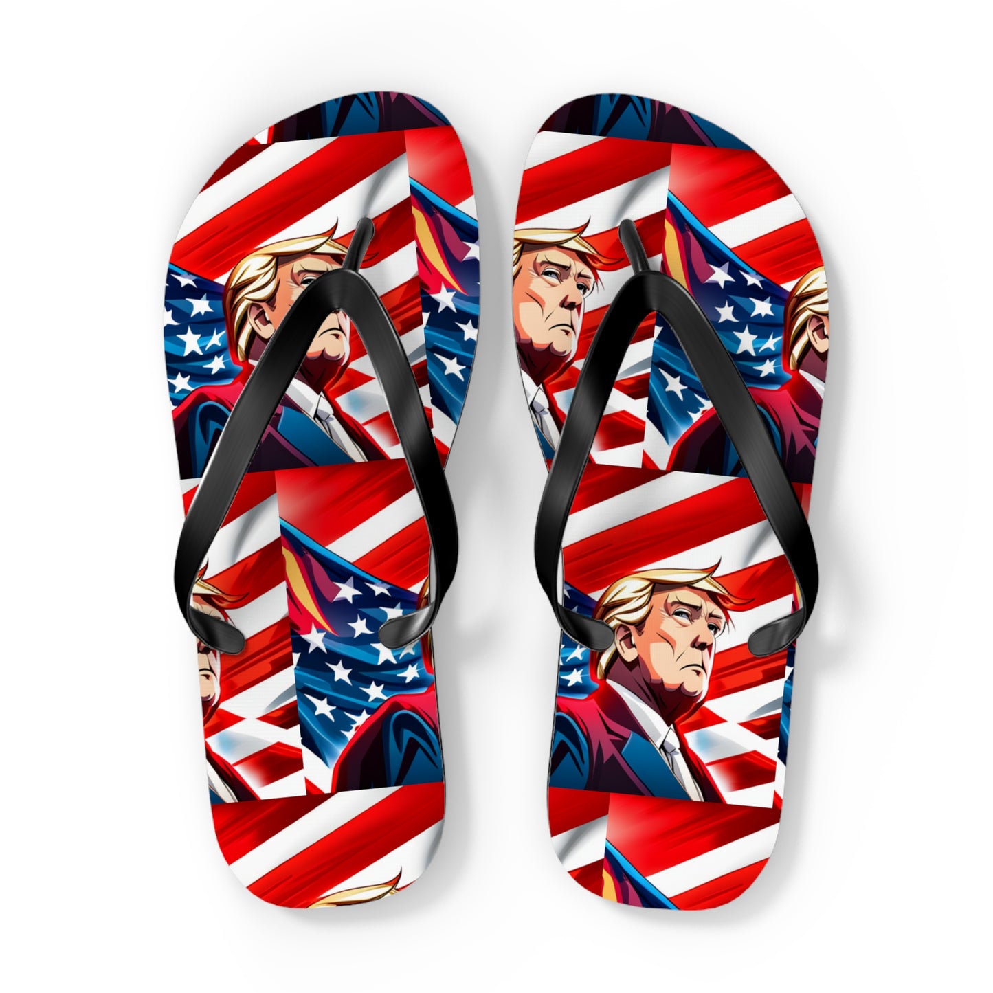 Trump On Flag Men's Flip Flops