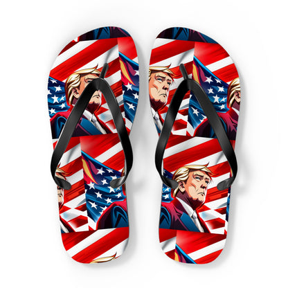 Trump On Flag Men's Flip Flops