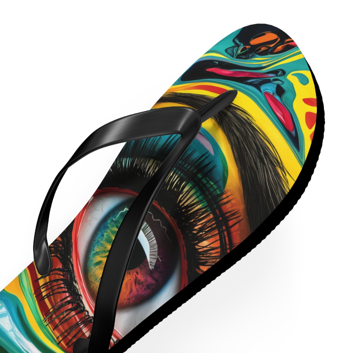 Artistic representation of an eye Flip Flops