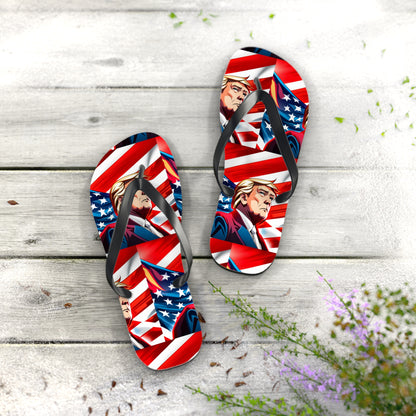 Trump On Flag Men's Flip Flops