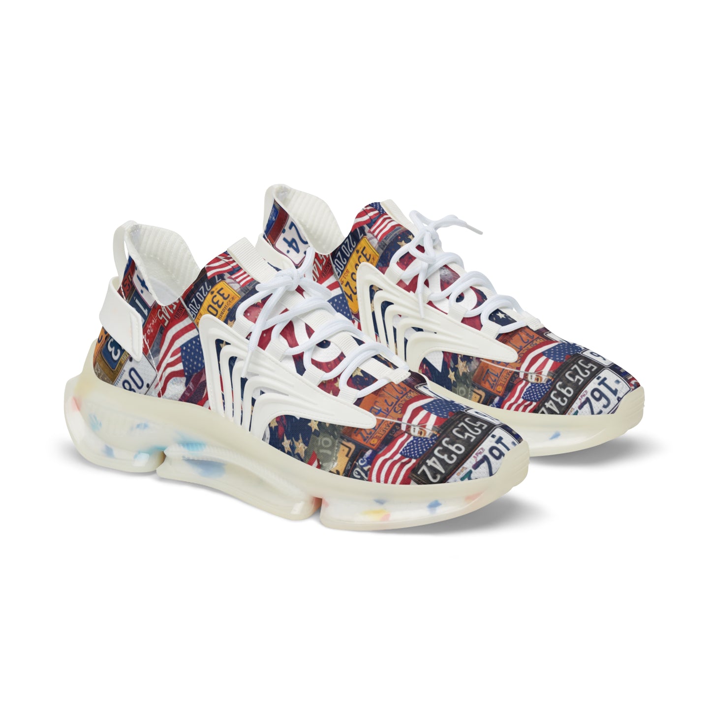 Exclusive Patriotic Plates Men's Mesh Sneakers