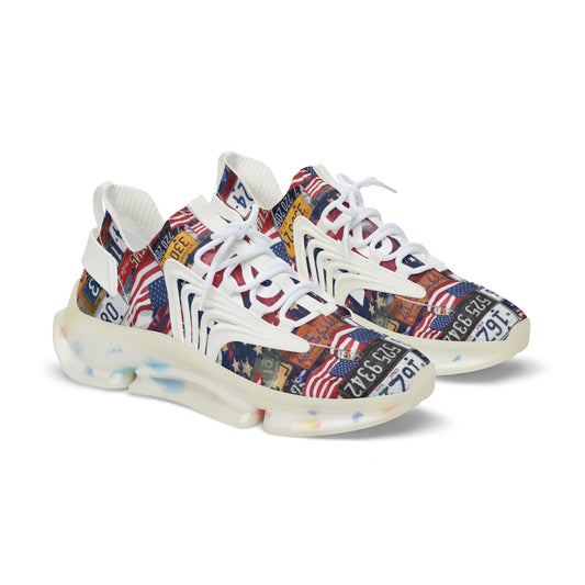 Exclusive Patriotic Plates Men's Mesh Sneakers