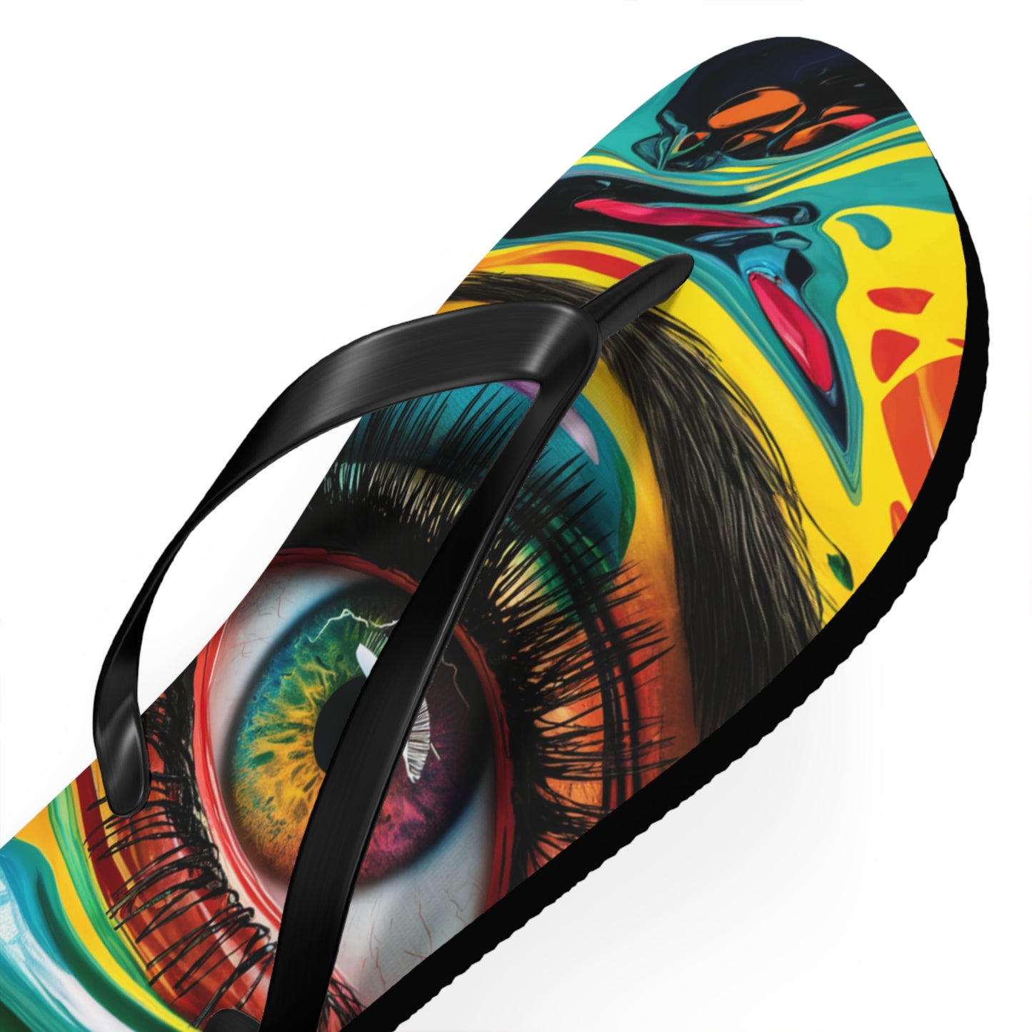 Artistic representation of an eye Flip Flops